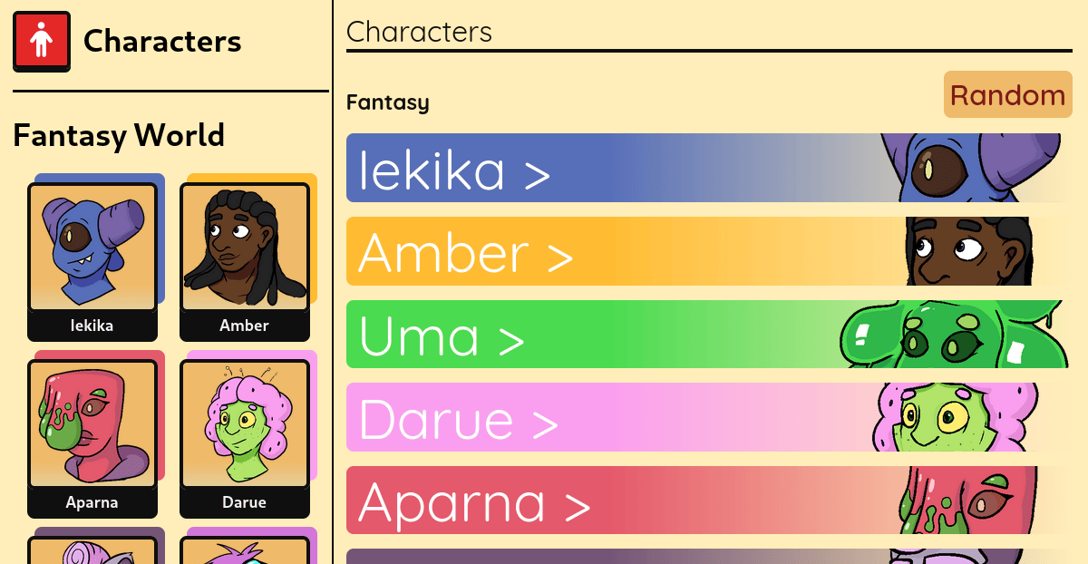 New vs Old Character Pages